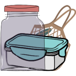 Grafik mit mitgebrachten Behältnissen in Bunt