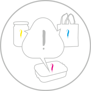 Symbolbild für Fragen und Antworten mit Frage- und Ausrufezeichen im Logo von „Einmal ohne, bitte“