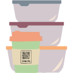 Grafik mit Behältnissen von Mehrwegsystemen in Bunt