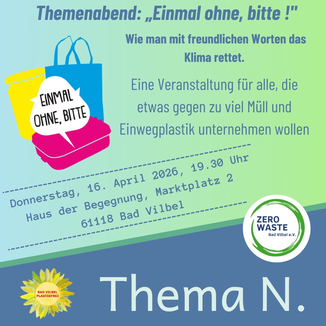 Plakat: Einladung zum Themenabend am 16. April 2026 um 19.30 Uhr im Haus der Begegnung, Marktplatz 2, 61118 Bad Vilbel