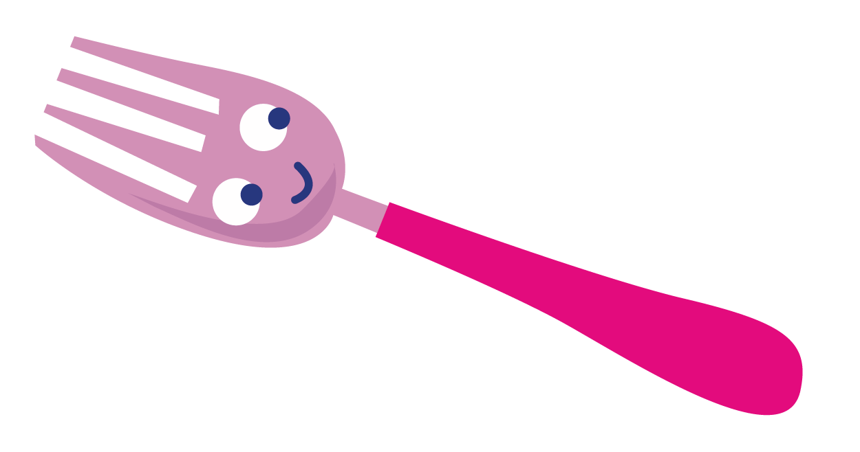 Rosa Gabel mit lächelndem Gesicht