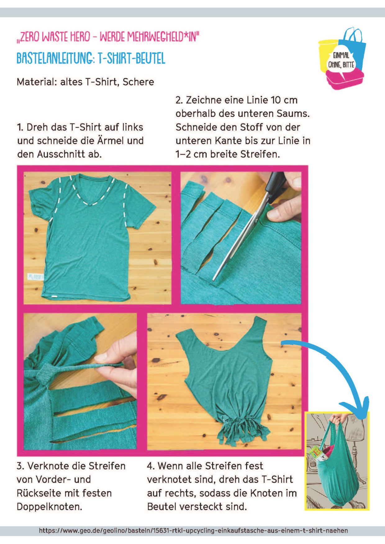 Vorschaubild der Anleitung für T-Shirt-Beutel