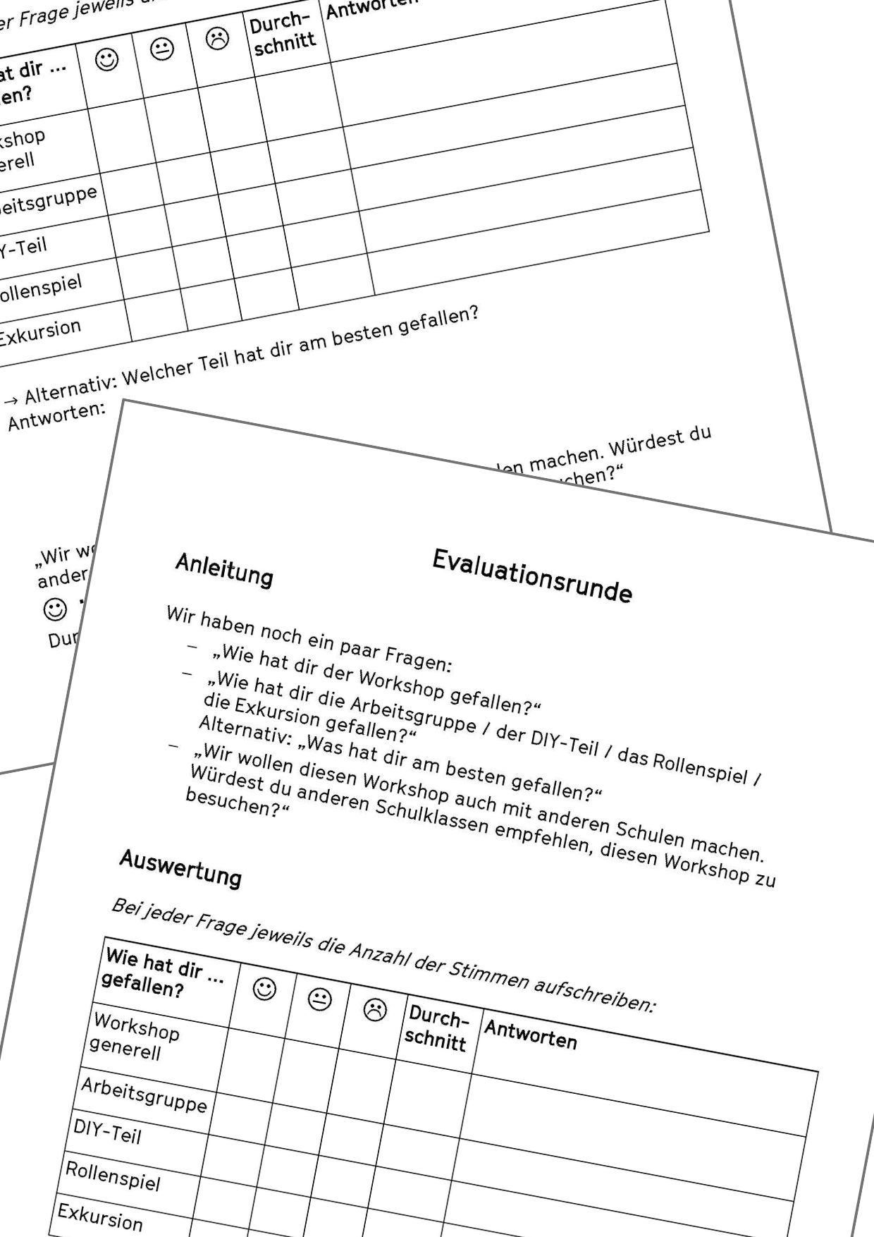 Vorschau des Evaluationsbogens für Schülerinnen